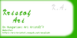 kristof ari business card